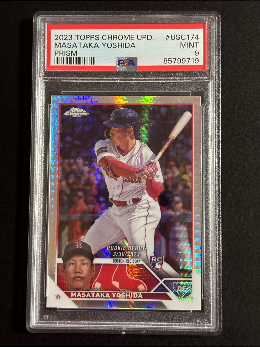 Topps Masataka Yoshida Rookie Debut Chrome Prism Card (Graded) PSA MINT 9